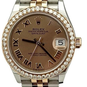 Rolex Datejust 31mm 18k Rose Gold & Steel Jubilee 1ct Diamond Bezel 278271 Watch