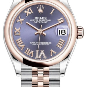 Rolex Datejust 31mm Stainless Steel and Rose Gold 278241 Aubergine Roman VI Jubilee