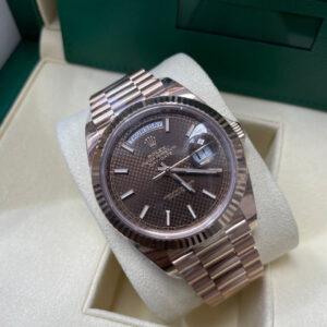 Rolex 2021 Day-Date 40mm 18k Everose Gold ‘Chocolate Index’ Dial “In Stock”