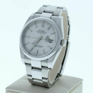 Rolex Datejust 116200 36mm Watch Oyster Band Silver Index Dial & Smooth Bezel