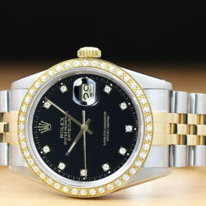 Rolex Genuine Rolex Mens Datejust Factory Diamond Dial Two-tone Quickset Watch