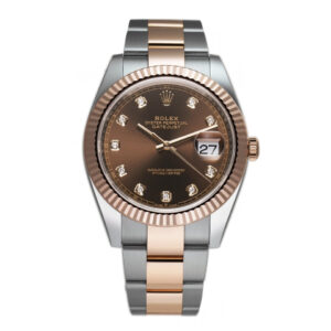 Rolex Datejust 41mm Steel & Everose Gold Chocolate Diamond Dial Oyster Bracelet