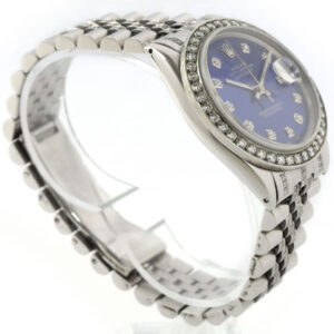 Rolex Datejust 1601 36mm Blue Dial Stainless Steel Custom Diamonds