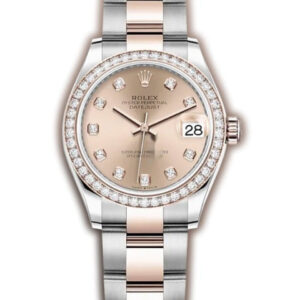 Rolex Datejust 31mm Steel & Everose Gold Diamond Bezel Rose Diamond Dial Oyster Bracelet