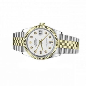 Rolex Women’s Vintage Rolex 31mm Datejust Two Tone White Color Dial with 8 + 2 Diamond Accen