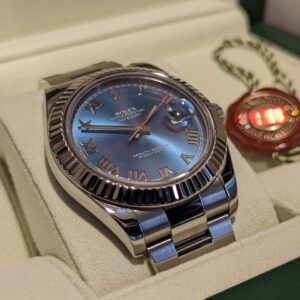 Rolex Datejust II Blue Roman Dial- Full Set 2011 41mm