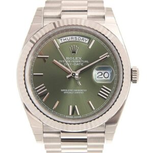 Rolex Day-Date 40 White Gold Olive Green Roman (New Full Set)