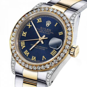 Rolex Ladies Rolex 31mm Datejust 2 Two Tone Blue Color Roman Numeral Dial Diamonds Bezel+ lugs