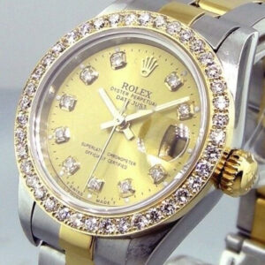 Rolex Lady-Datejust 26mm Yellow Gold & Steel Champagne Diamond Dial Bezel 69173