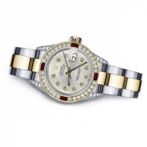 Rolex Grey Pearl 31mm Datejust Two Tone Diamond lugs & Rubies