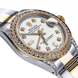 Rolex Ladies Rolex 31mm Datejust 2 Two Tone White Color Dial with Baguette Diamond Accent RRT Bezel+ lugs