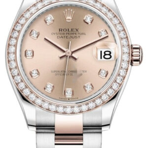 Rolex Datejust 31mm Stainless Steel and Rose Gold 278381rbr Rose Diamond Oyster