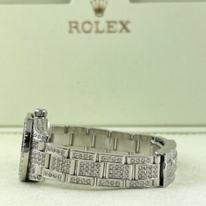 Rolex Oyster Perpetual Ladies Pink 26mm 6ct Iced Genuine Diamonds Ref. 176200