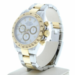 Rolex Model 116523 40mm Daytona Stainless Steel & 18k Gold Watch White Dial