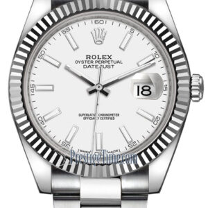 Rolex Datejust 41mm Stainless Steel 126334 White Index Oyster