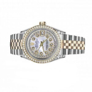 Rolex Ladies Rolex 26mm Datejust Two Tone Diamond Bezel & Lugs White MOP String Dial