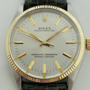 Rolex Mens Rolex Oyster Perpetual Ref 1005 14k Gold SS Automatic 1970s w Paper RA181