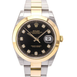 Rolex 126303 – Datejust 41 Rolesor Yellow Smooth / Oyster / Black Diamond