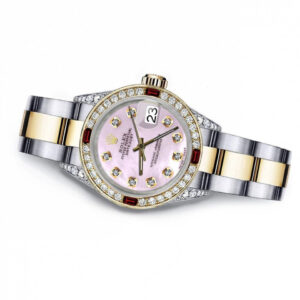 Rolex Pink Pearl 36mm Datejust Two Tone Diamond lugs & Rubies