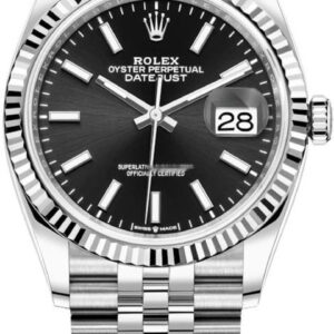 Rolex Datejust 36mm Stainless Steel 126234 Black Index Jubilee