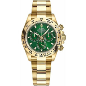 Rolex Cosmograph Daytona 40mm Oyster 116508 Yellow Gold Watch Green Index Dial