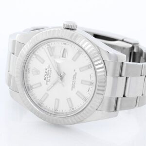 Rolex Datejust II Men’s 41mm Stainless Steel Watch White Stick Dial 116334