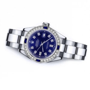 Rolex Blue Baguette 26mm Datejust SS Diamond & Sapphire Bezel