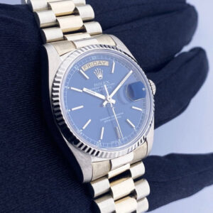 Rolex Day-Date 18039 Blue Dial 18K White Gold Mens Watch