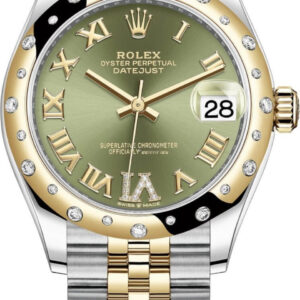 Rolex Datejust 31mm Stainless Steel and Yellow Gold 278343rbr Green VI Roman Jubilee