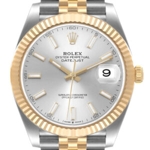 Rolex Datejust 41 Steel Yellow Gold Silver Dial Mens Watch 126333 Unworn