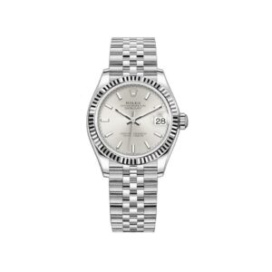 Rolex Datejust 31mm Steel and 18k Fluted Bezel Silver Index Dial Jubilee Bracelet