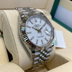 Rolex Datejust 41 Stainless Steel 18ct White Gold Jubilee White Dial 2020 Full Set