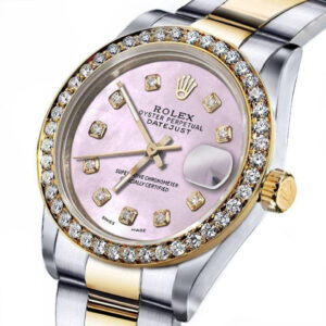 Rolex Men’s Rolex 36mm Datejust Two Tone Pink MOP Mother Of Pearl Diamond Dial+ Bezel