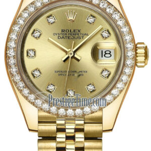 Rolex Lady Datejust 28mm Yellow Gold 279138RBR Champagne Diamond Jubilee