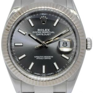 Rolex Datejust 41 Steel /18k White Gold Rhodium Dial Oyster Watch 126334