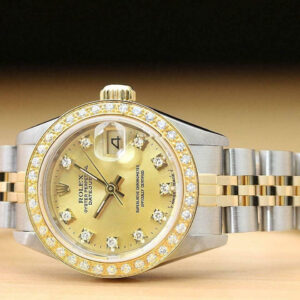 Rolex Ladies Datejust 69173 Factory Diamond Dial 18k Yellow Gold & Steel Watch