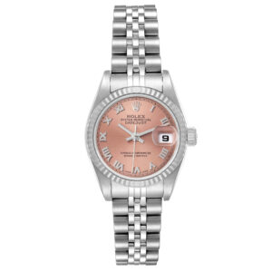 Rolex Datejust 26 Steel White Gold Salmon Dial Ladies Watch 79174