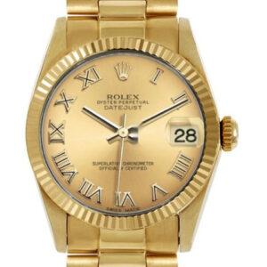 Rolex Women’s President Midsize Champagne Roman Dial