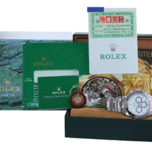 Rolex PAPERS Rolex 16520 Zenith Daytona Tritium White 40mm Chronograph Watch Box