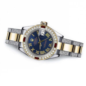 Rolex Navy Roman 36mm Datejust Two Tone Side Diamonds + Rubies