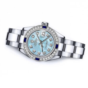 Rolex Baby Blue Pearl 26mm Datejust SS Diamond & Sapphire Bezel