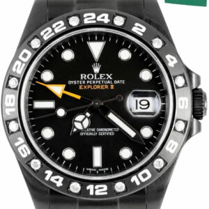 Rolex MINT 2017 Rolex Explorer II 42mm 216570 Black Orange PVD Diamond Date B+P Watch