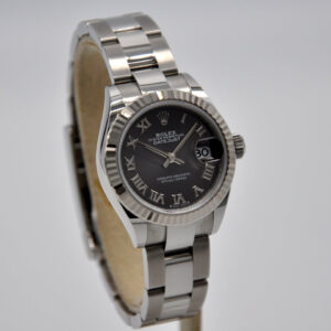 Rolex Datejust Lady 28mm 18k White Gold and Steel Grey Roman 279174 Oyster