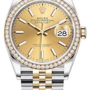 Rolex Datejust 36mm Stainless Steel and Yellow Gold 126283RBR Champagne Index Jubilee