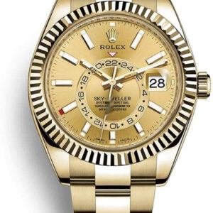 Rolex Sky-Dweller Yellow Gold – Champagne Dial – Oyster Bracelet