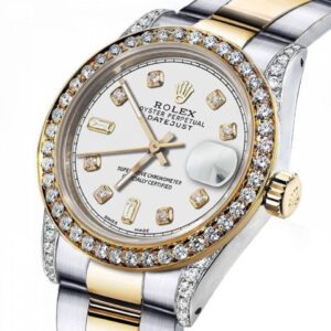 Rolex Ladies Rolex 31mm Datejust 2 Two Tone White Color Dial with Baguette Diamond Accent RRT Bezel+ lugs