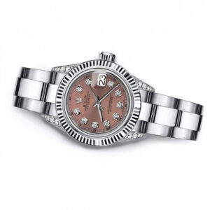 Rolex Salmon 31mm Datejust 18K White Gold & Stainless Steel w/ Diamond Shoulders