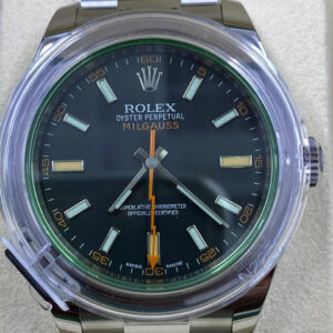 Rolex 2022 Milgauss 116400GV Green Sapphire Black Dial