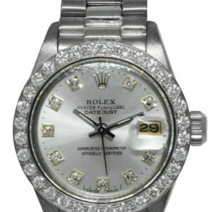 Rolex Datejust President 18k White Gold Diamond Dial/Bezel Ladies Watch 6913