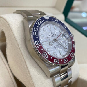 Rolex 126719BLRO GMT-Master II Factory Meteorite Dial Pepsi Bezel 18k White Gold Unworn B/P